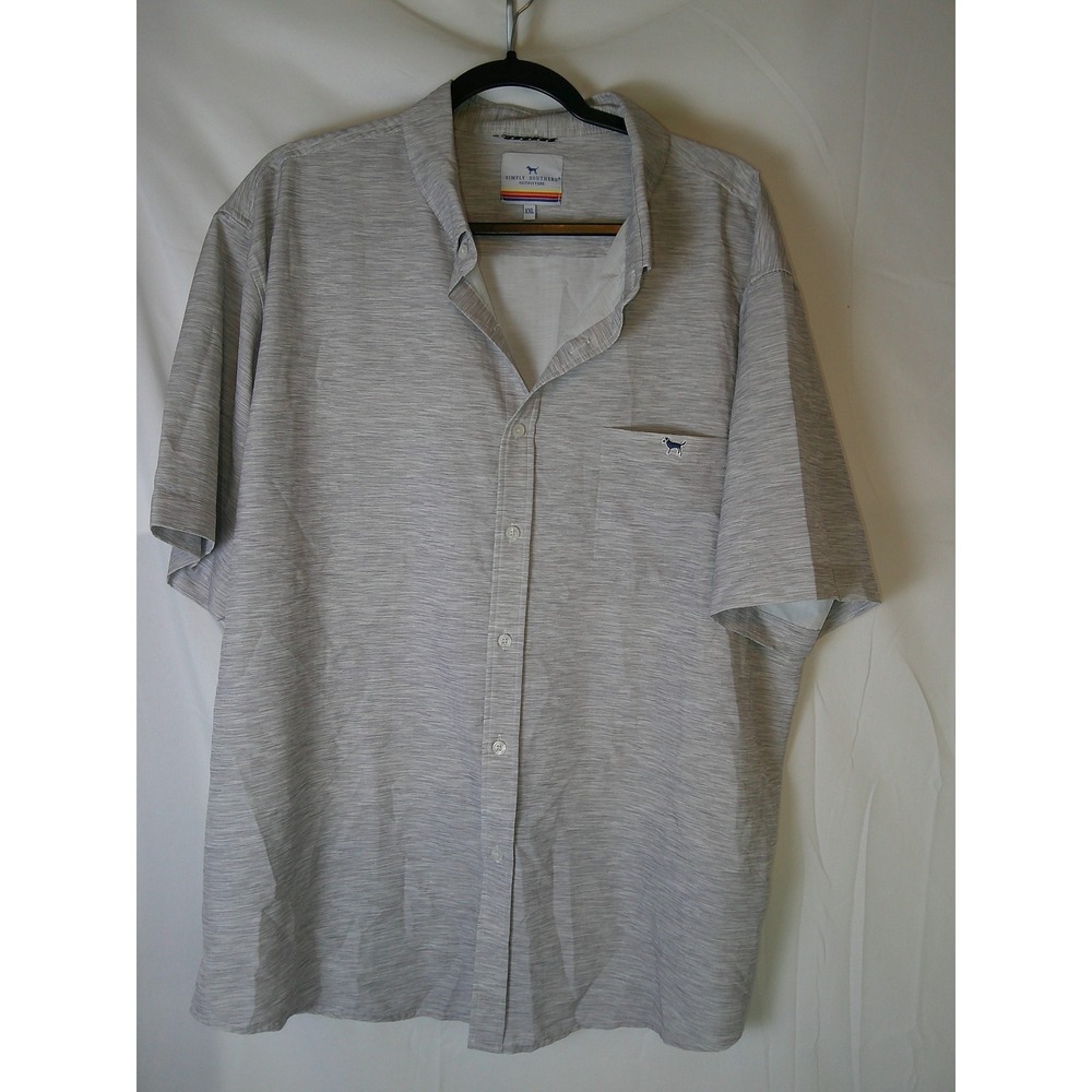 Simply‎ Southern Outfitters Mens XXL Gray Heathered Short Sleeve Button Up Shirt
